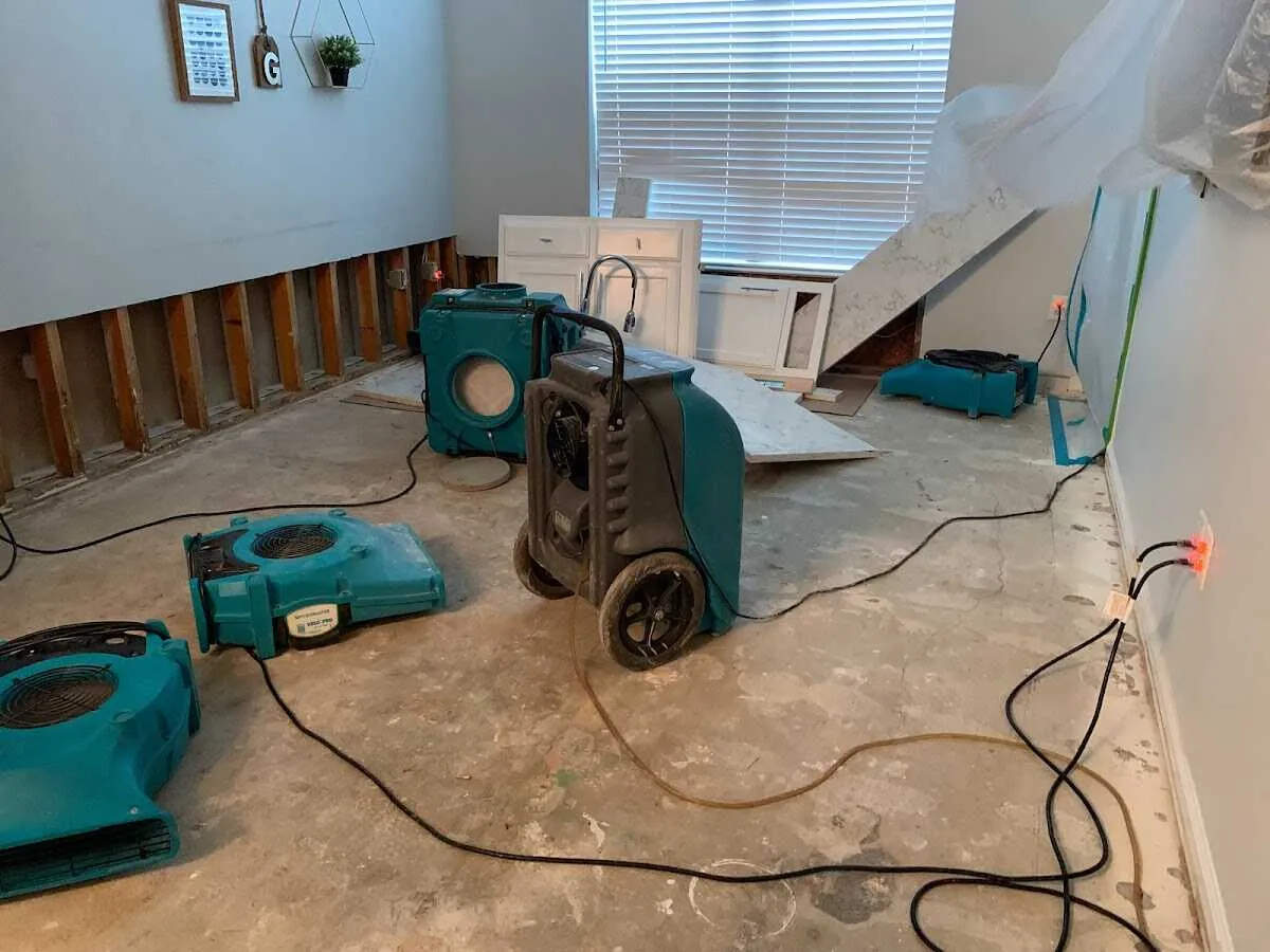 Dehumidifier in flood-cut room for Water Extraction & Removal in Delaware